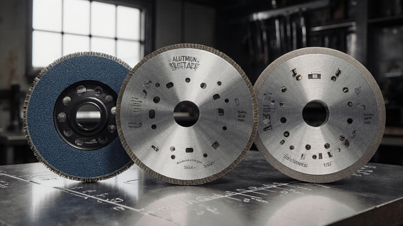 Три типа абразивных дисков для шлифовки сварных швов: зубчатый, оксид алюминия и керамический.