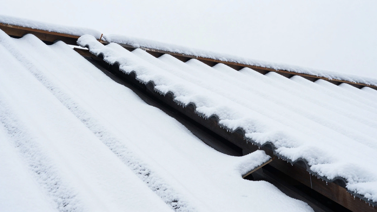 Прогиб профнастила на крыше из-за слишком редкого шага стропил под снегом