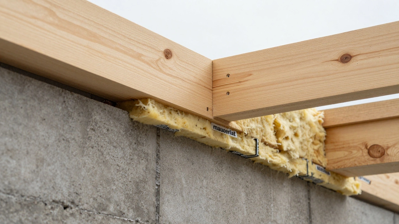 Установка утеплителя в стропильную систему с мауэрлатом на стене из газобетона